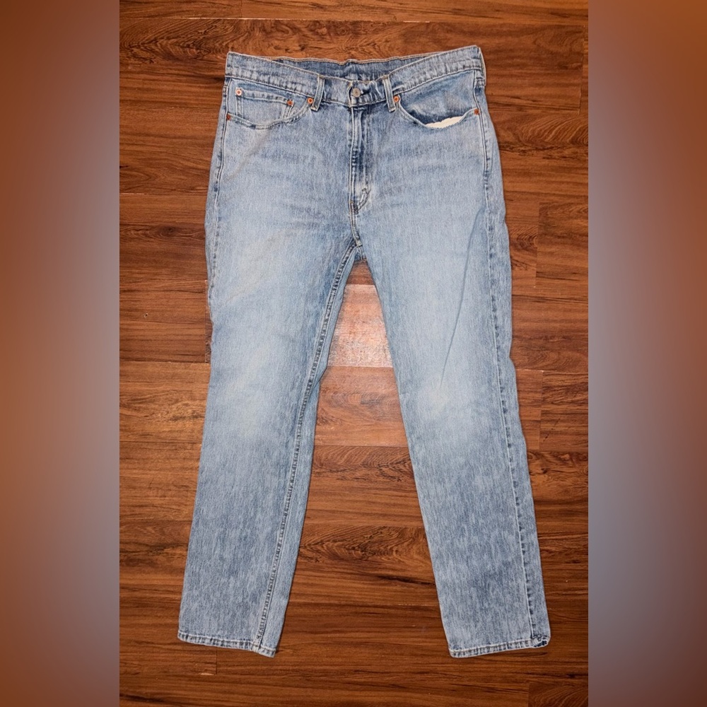 Levis 514 Mens Jeans Blue Straight Leg Regular Fit Denim Zip Fly